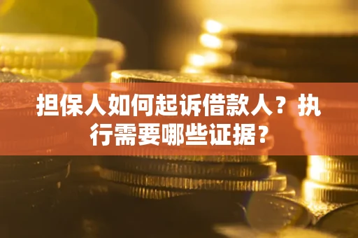 武汉担保人如何起诉借款人？执行需要哪些证据？