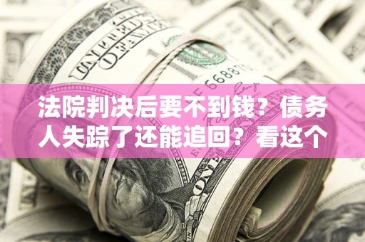 武汉法院判决后要不到钱？债务人失踪了还能追回？看这个方法！