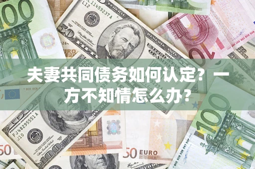 武汉夫妻共同债务如何认定？一方不知情怎么办？