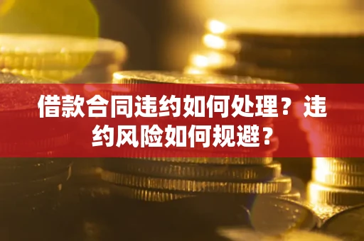 武汉借款合同违约如何处理？违约风险如何规避？