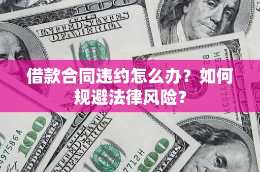 武汉借款合同违约怎么办？如何规避法律风险？